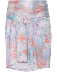 IRO - Floral Print Silk Mini Skirt - Lyst