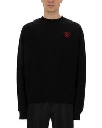 FAMILY FIRST - Sweatshirt With Heart Embroidery - Lyst