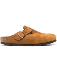 Birkenstock - Boston Soft Suede Slippers - Lyst