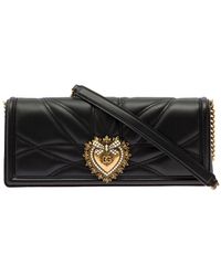 Dolce & Gabbana - 'devotion' Shoulder Bag With Jewel Heart Detail In Matelassé Leather - Lyst