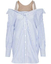 GIUSEPPE DI MORABITO - Layered Striped Shirt Mini Dress - Lyst