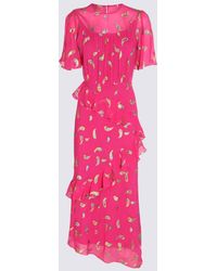 Saloni - Pink Silk Blend Dress - Lyst