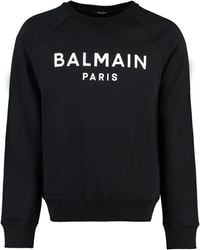 Balmain - Classic Logo Print Sweatshirt In Black - Lyst