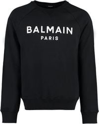 Balmain - Cotton-Blend Crew-Neck Sweatshirt - Lyst