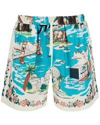 Amiri - California Hawaiian Silk Shorts - Lyst