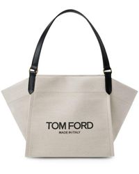 Tom Ford - Canvas And Leather Medium Tote Bag - Lyst