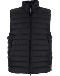 C.P. Company - Vest With Mock Neck And Logo Plaque On The Side - Lyst