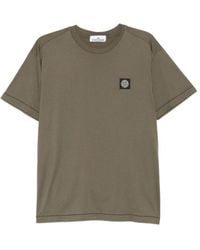 Stone Island - Slim Fit Cotton Jersey T-Shirt With Compass Patch - Lyst