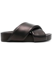 Jil Sander - Cross-strap Leather Slide Sandals - Lyst