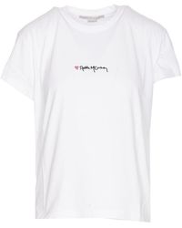 Stella McCartney - Crewneck T-Shirt With Embroidered Logo - Lyst