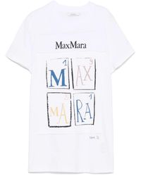 Max Mara - Printed Cotton T-Shirt - Lyst