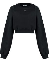 Off-White c/o Virgil Abloh - Women Off Stamp Round Crop Crewneck - Lyst