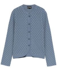 Emporio Armani - Dotted Crewneck Cardigan - Lyst