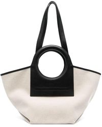 Hereu - Cala Small Leather-Trimmed Canvas Tote Bag - Lyst