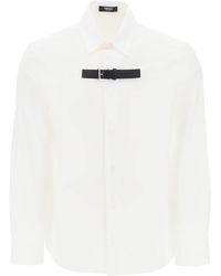 Versace - Leather Strap Shirt - Lyst