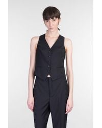 Tagliatore - Giselle Vest In Black Wool - Lyst