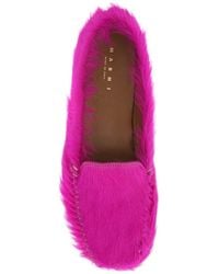 Marni - Long-Haired Leather Moccasins In - Lyst