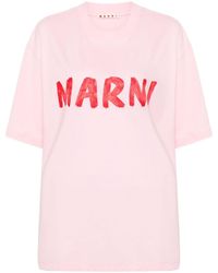 Marni - Cotton T-shirt With Logo Print - Lyst
