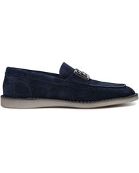 Dolce & Gabbana - Navy Calf Leather Loafers - Lyst