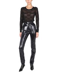 Womens Clothing Trousers Slacks and Chinos Harem pants Dolce & Gabbana Cotton-blend Lace Straight Pants in Black 