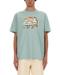 Maison Kitsuné - Surfing Foxes T-Shirt - Lyst