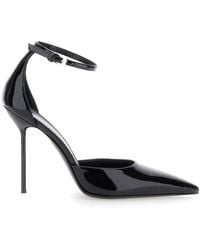 Paris Texas - 'Lidia' Bordeaux Slingback Pumps With Buckle Strap Closure And High Stiletto Heel - Lyst