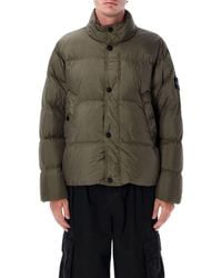 Stone Island - Crinkle Effect Down Jacket - Lyst