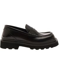 Dolce & Gabbana - Black Squared-toe Loafers With Chunky Platform In Leather Man - Lyst