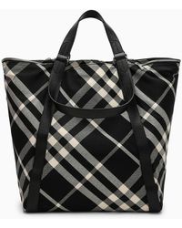 Burberry - Calico Cotton-Blend Tote Bag With Check Pattern - Lyst