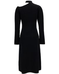 Ferragamo - Midi Dress With Cut-Out And Long Sleeve - Lyst