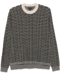 Emporio Armani - Logo-Print Wool Sweater - Lyst