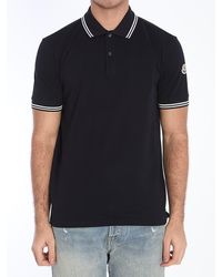 Moncler - Striped Trim Polo Shirt - Lyst