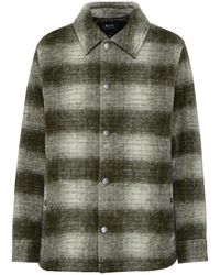 A.P.C. - New Alan Khaki Wool Blend Overshirt - Lyst