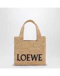 Loewe - Font Tote Mini Raffia Bag - Lyst