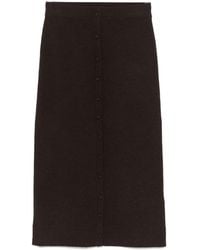 Victoria Beckham - Button-Detail Midi Skirt - Lyst