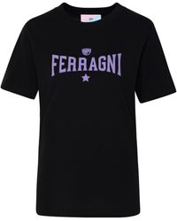 Chiara Ferragni - Black Cotton T-shirt - Lyst