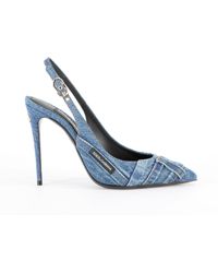 Dolce & Gabbana Patchwork Denim Court Shoes - Blue