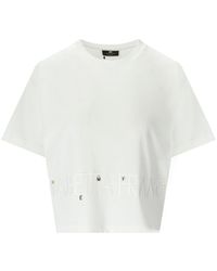 Elisabetta Franchi - White Oversize T-shirt With Logo - Lyst