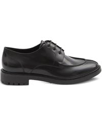 Saint Laurent - Smooth Leather Linen Derbies Shoes - Lyst