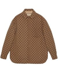 Gucci - GG Supreme Flannel Shirt Jacket - Lyst