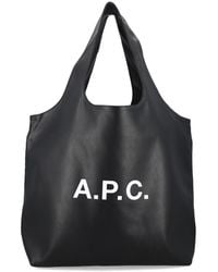 A.P.C. - Ninon Tote Bag With Logo - Lyst