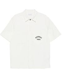 Givenchy - Short-Sleeved Cotton T-Shirt With Paris Embroidery - Lyst