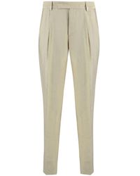 PT01 - Linen And Viscose Trousers - Lyst