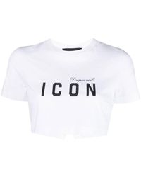 DSquared² - Icon Cropped T-Shirt - Lyst