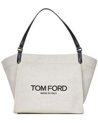 Tom Ford - Canvas And Leather Large Tote Bag - Lyst