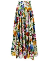 Dolce & Gabbana - Floral Flounces Skirt - Lyst
