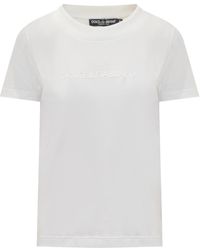 Dolce & Gabbana - Jersey T-shirt With Dolce&gabbana Flock - Lyst