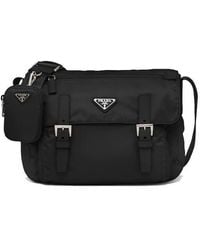 Prada - Re-Nylon Triangle Logo-Plaque Shoulder Bag - Lyst