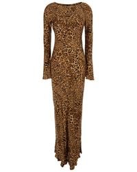 Twinset - Dress With Round Neck And All-Over Leopard Print - Lyst