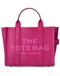 Marc Jacobs - The Leather Medium Tote Lipstick Pink Handbag - Lyst